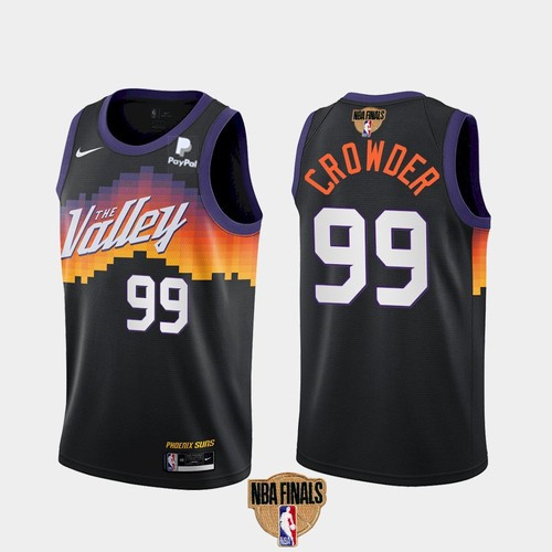 Men's Phoenix Suns #99 Jae Crowder 2021 Black NBA Finals City Edition Stitched Jersey